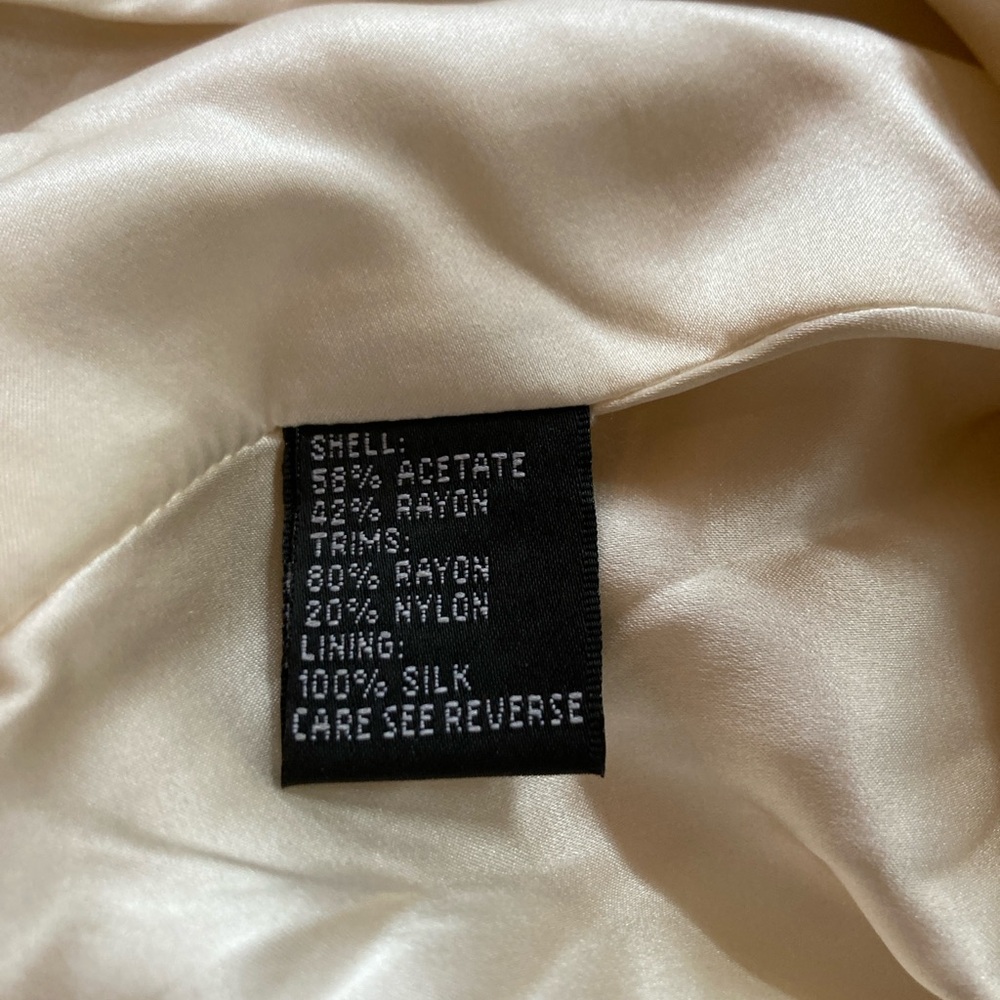 Carmen Marc Valvo Cream Satin Gown Size 6 - Picture 6 of 7